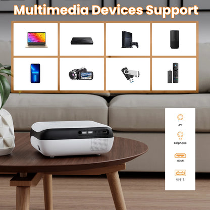 1080P Bluetooth projector, portable outdoor