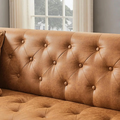 leather sofa 3-seater with 2 pillows included