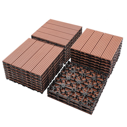 Wood Plastic Composite Deck Tiles, Sustainable Composite Decking Resist Rust, Water, Weather, Ideal for Patios, Balconies