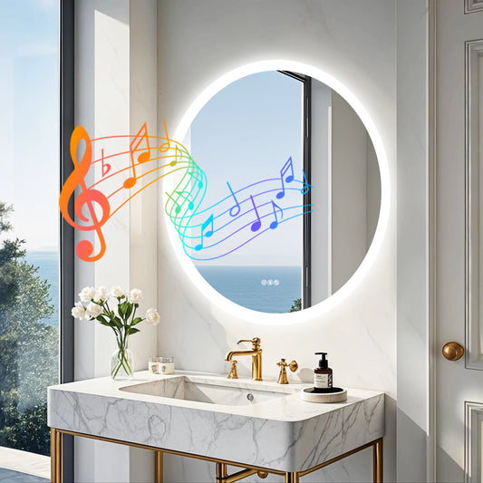 Dimmable Led Bathroom Mirror with Bluetooth Speaker