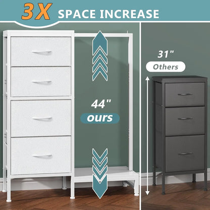 Dresser with Hanging Rack with 4 Drawers
