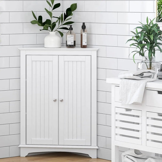 Corner Cabinet with Two Doors and Shelves