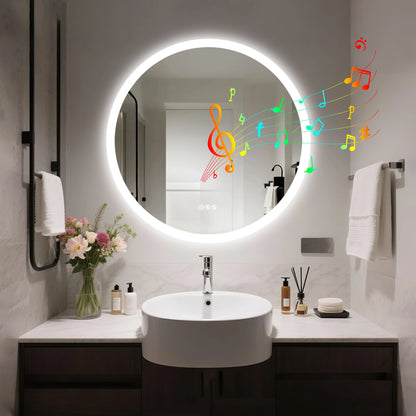 Dimmable Led Bathroom Mirror with Bluetooth Speaker