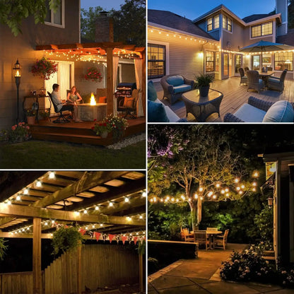Outdoor String Lights Waterproof with Vintage Bulbs