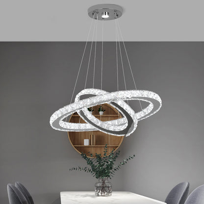 Luxury Crystal Rings Dimmable Chandelier