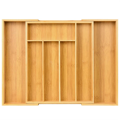 Expandable Bamboo Kitchen Drawer Organizer