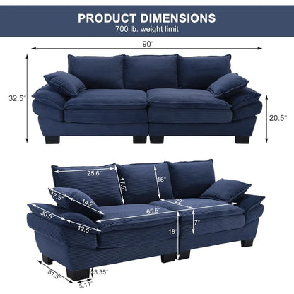 90" Oversized Loveseat Sofa