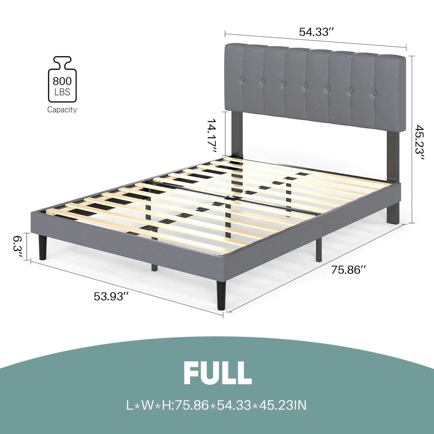 King Wooden Solid Bed Frame