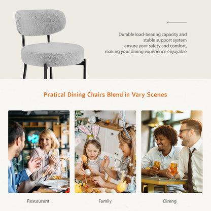 Round Dining Chairs Set of 2 Plush Fabric