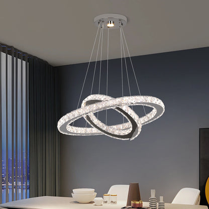 Luxury Crystal Rings Dimmable Chandelier