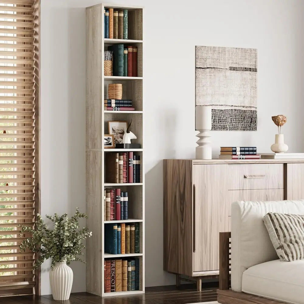 Tall Narrow Bookshelf 8 Tiers