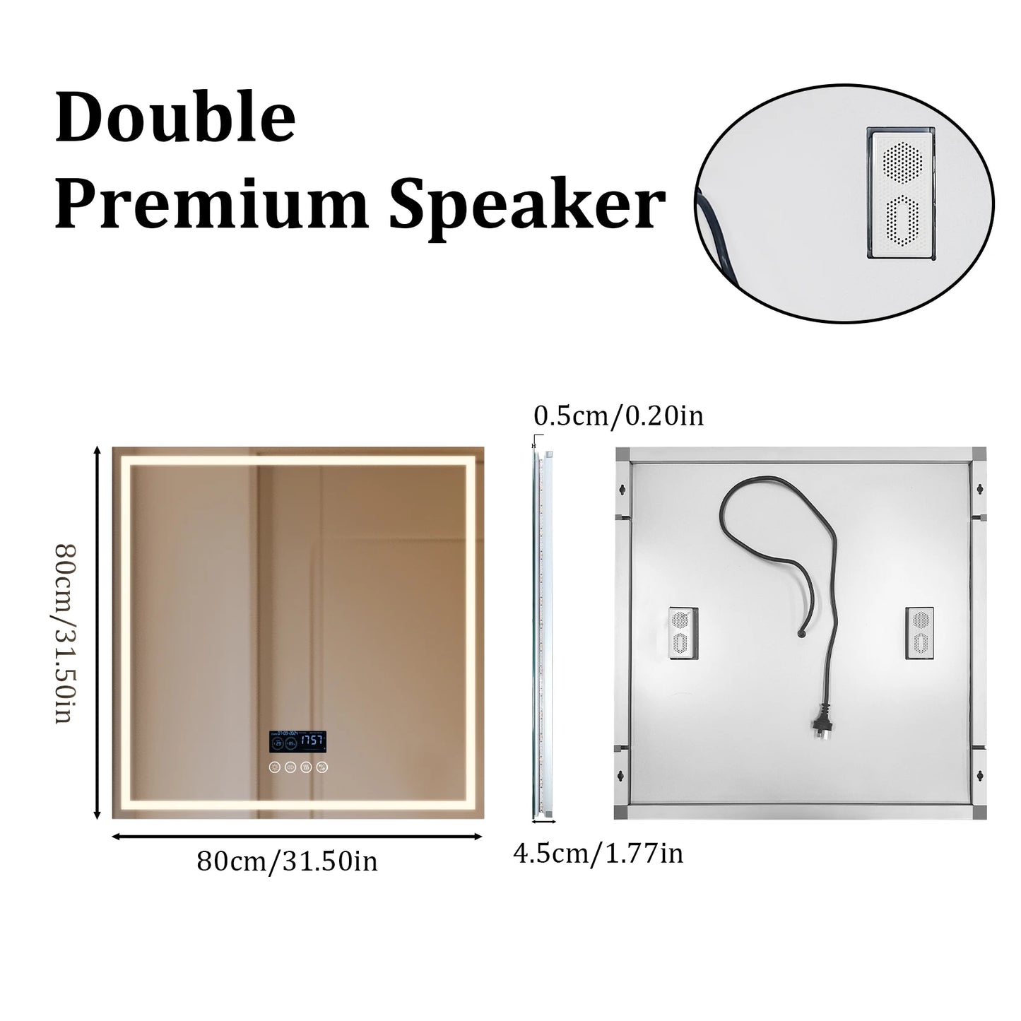 3 modes LED Bathroom Mirror with Bluetooth