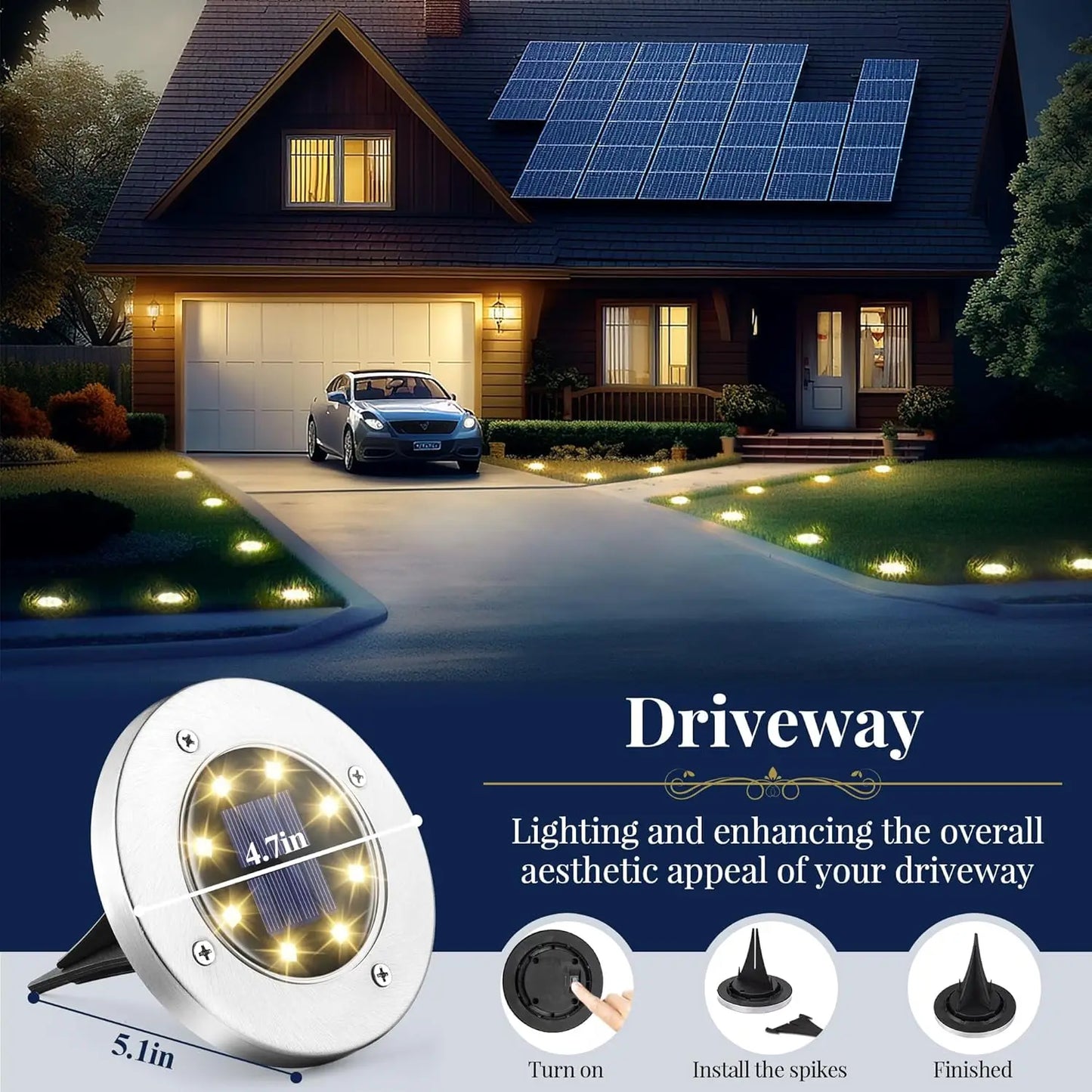 Outdoor LED Solar Landscape Lighting for Pathway