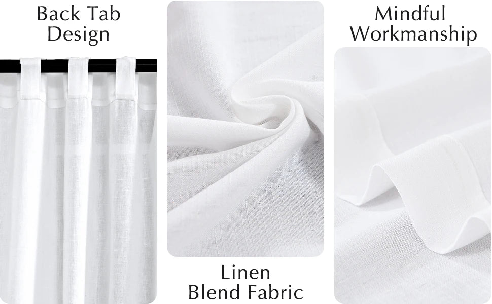 4PCS Farmhouse Light Filtering Curtains
