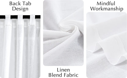 4PCS Farmhouse Light Filtering Curtains