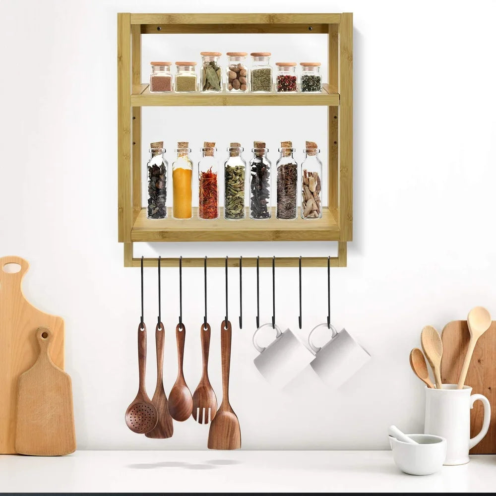 Bamboo 3-Tier Wall Mounted Organizer