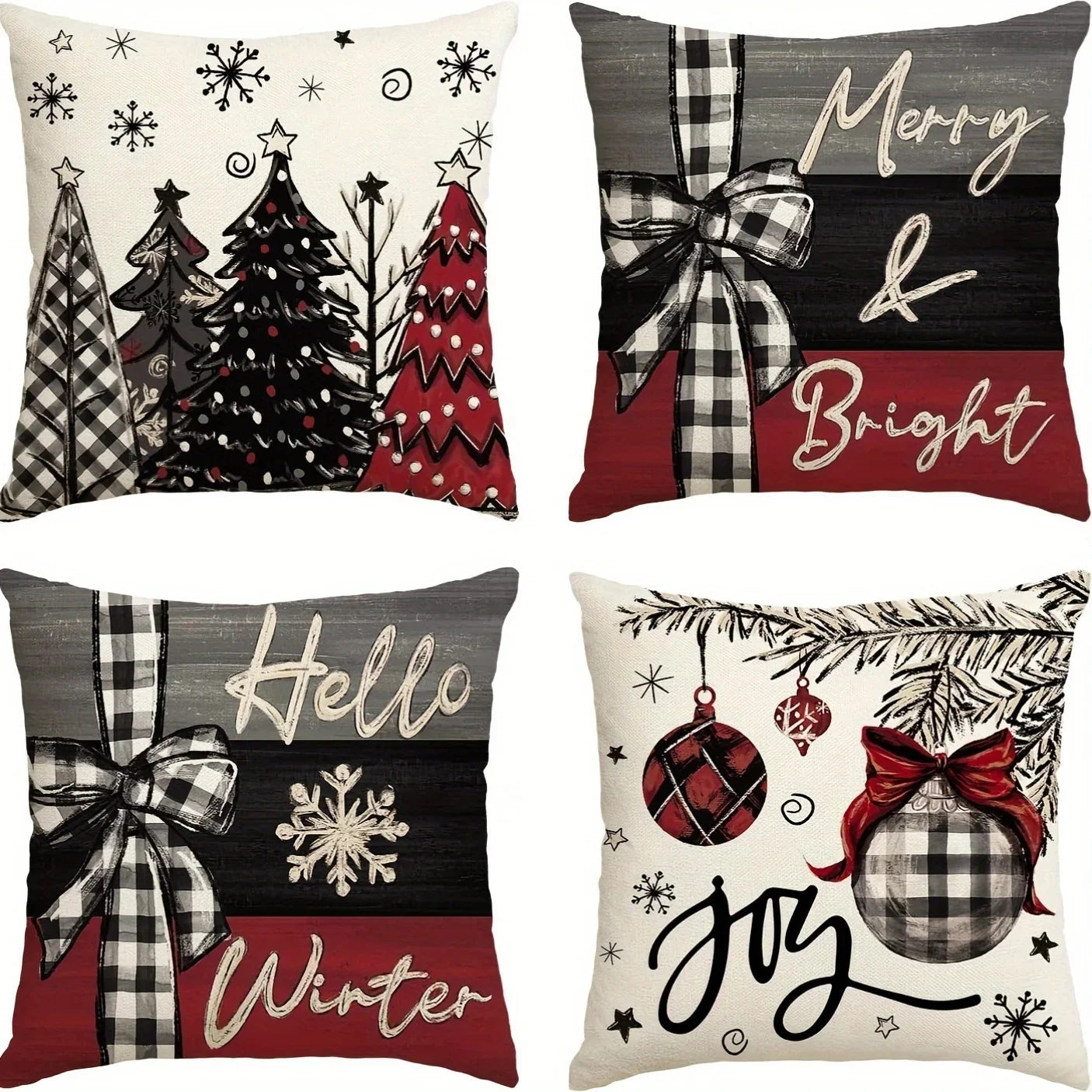 1pc/4pcs Vintage Fall Pillow Covers 18x18 Inch