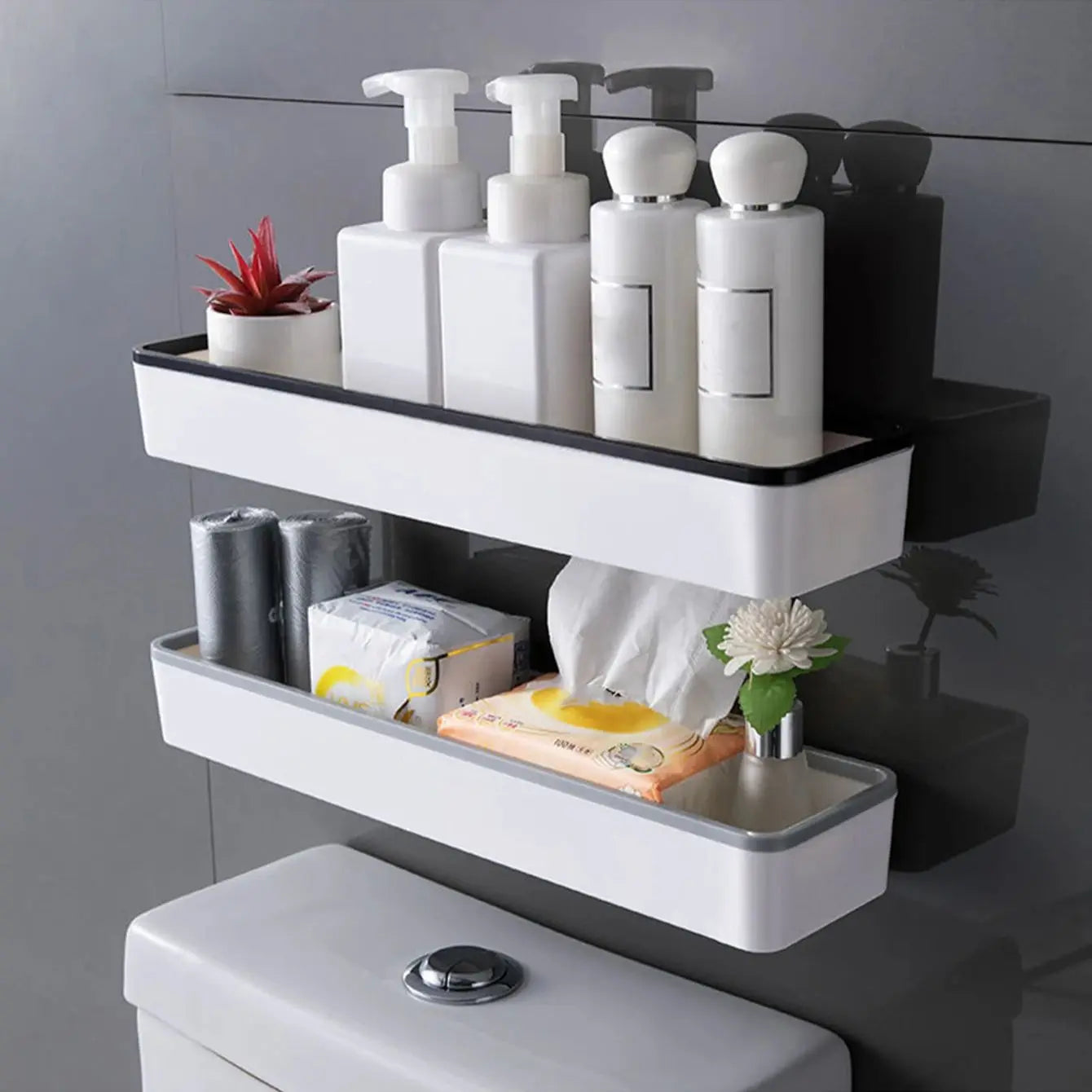 1pc Toilet Bathroom Storage Cabinet Rack Wall