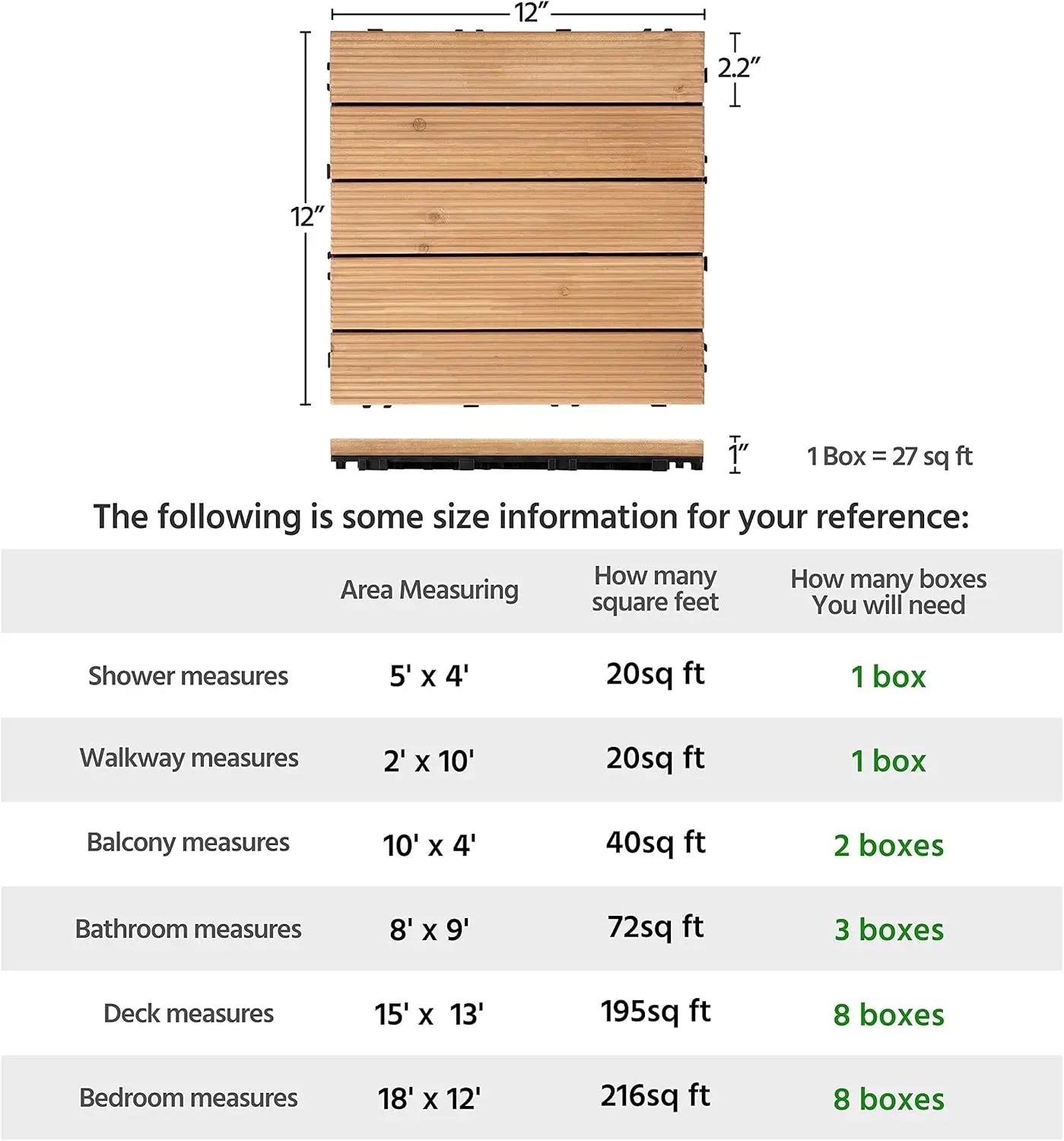 Interlocking Patio Deck Tiles Outdoor Flooring