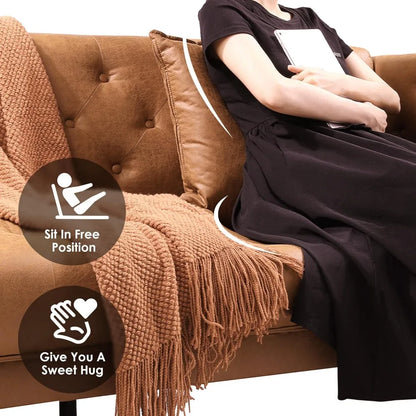 leather sofa 3-seater with 2 pillows included