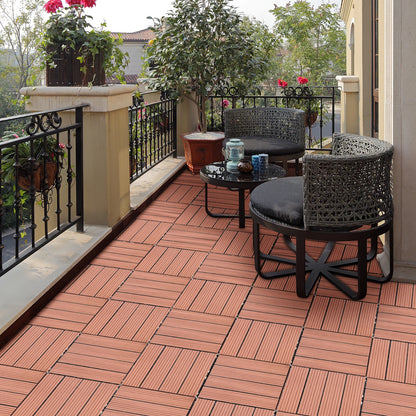 Wood Plastic Composite Deck Tiles, Sustainable Composite Decking Resist Rust, Water, Weather, Ideal for Patios, Balconies