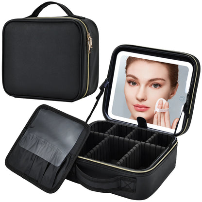Makeup Bag With Led Mirror 3 Modes Lights