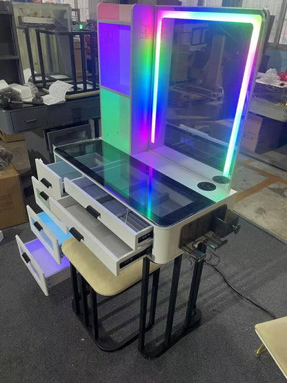 Vanity with Wireless Charging Station & RGB Lights