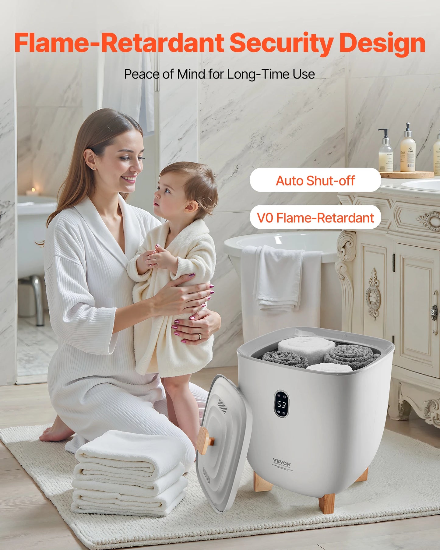 Heated Towel Warmer w/ LED Light Auto