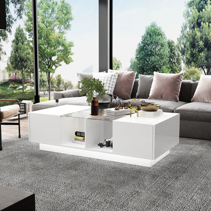 Modern Coffee Table with LED Lighting