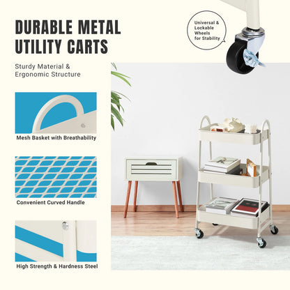 3 Tier Metal Storage Cart