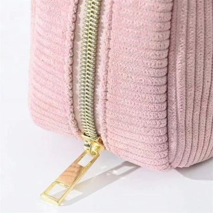 Corduroy Travel Cosmetic Bag Portable Makeup Storage