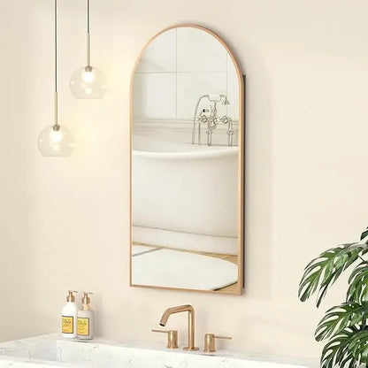 Arched Mirror With Cabinet Installed