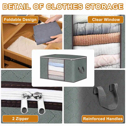6pcs Large Storage Bag Clothes Storage Containers