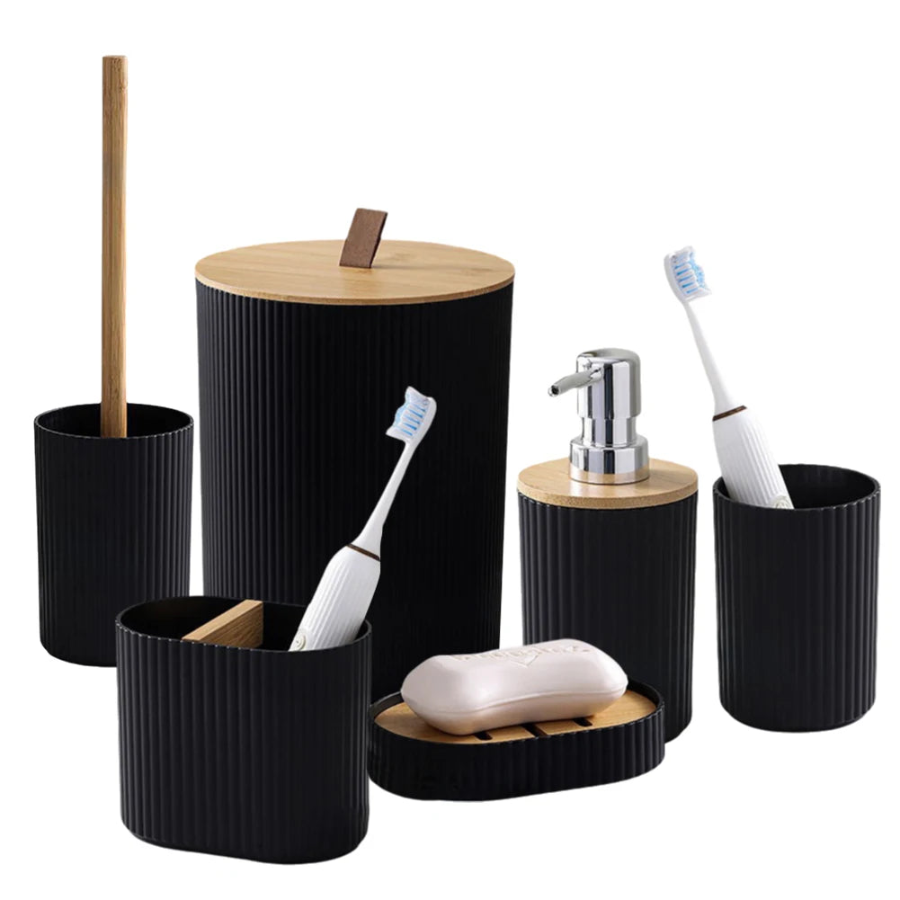 6 Piece Bathroom Accessories Modern Set