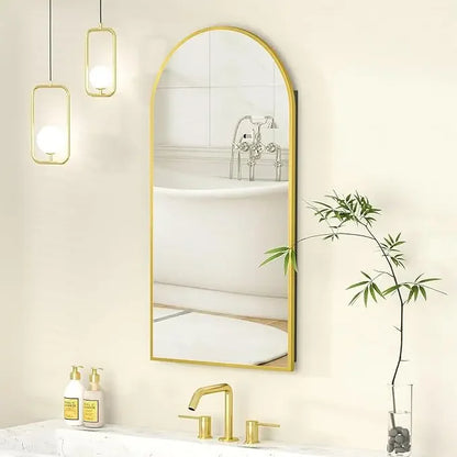 Arched Mirror With Cabinet Installed