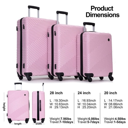 3 Piece Hardside Suitcases with Spinner Wheel