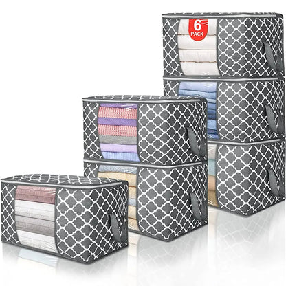 6pcs Large Storage Bag Clothes Storage Containers