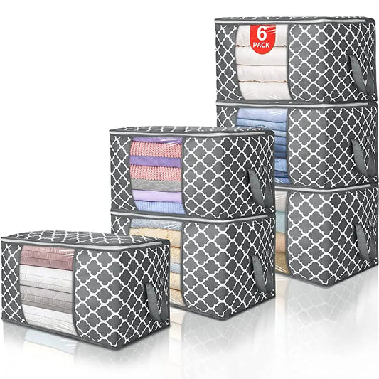 6pcs Large Storage Bag Clothes Storage Containers