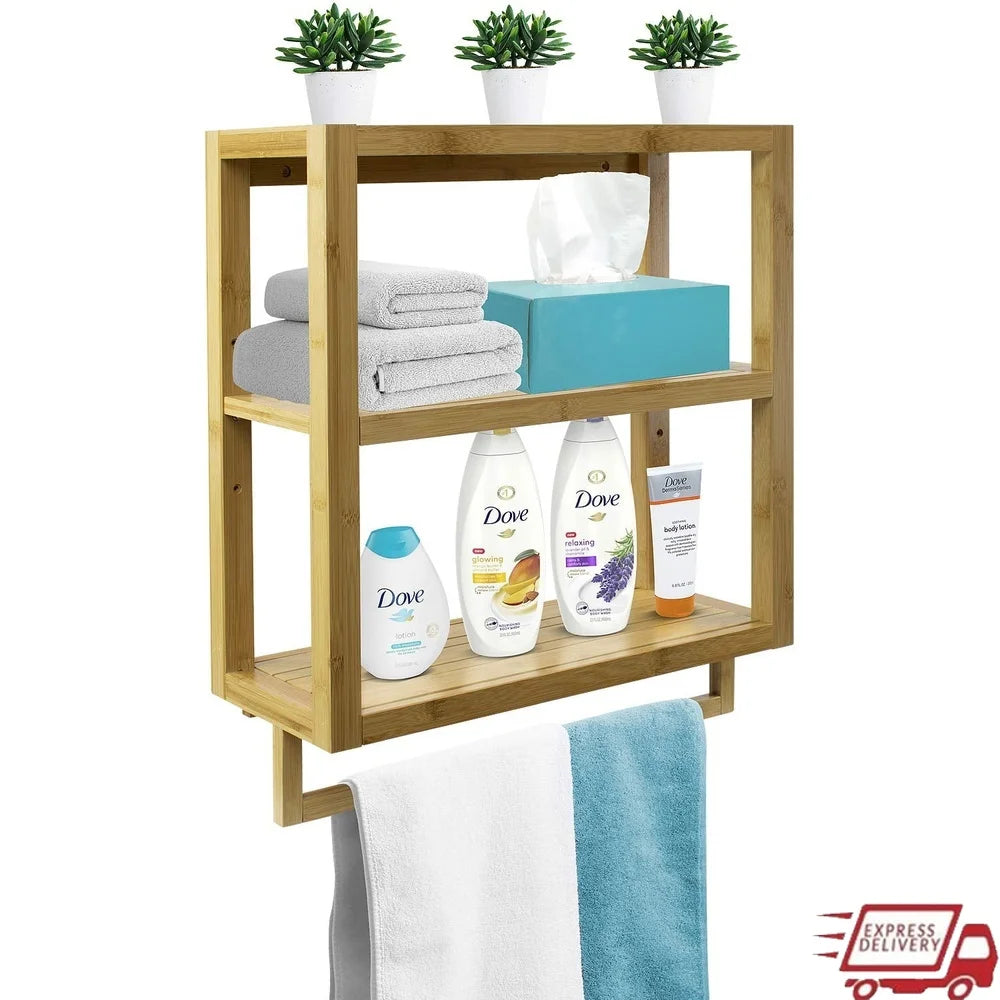 Bamboo 3-Tier Wall Mounted Organizer