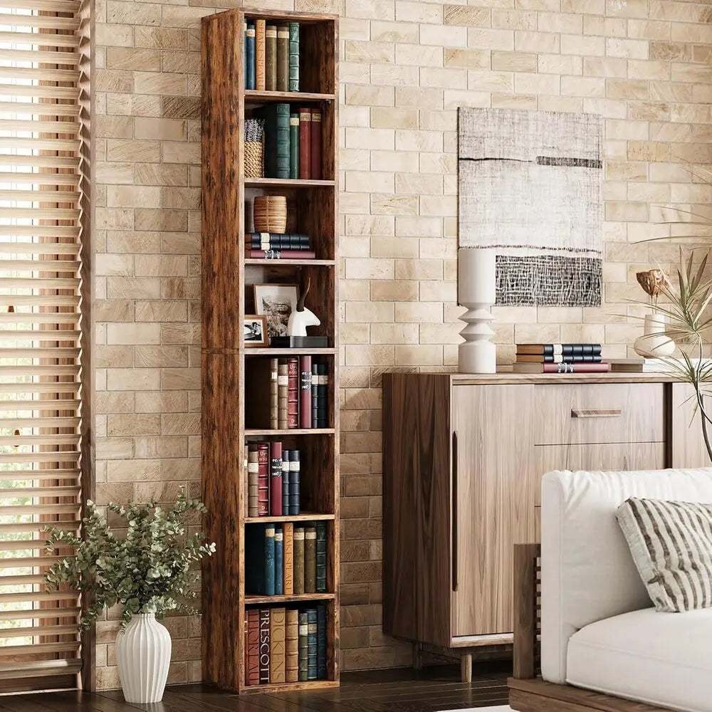 Tall Narrow Bookshelf 8 Tiers