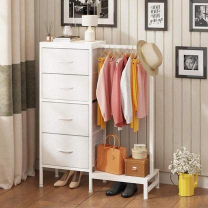 Dresser with Hanging Rack with 4 Drawers
