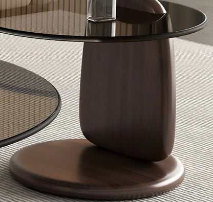 Glass Round Coffee Nesting Table Set of 2