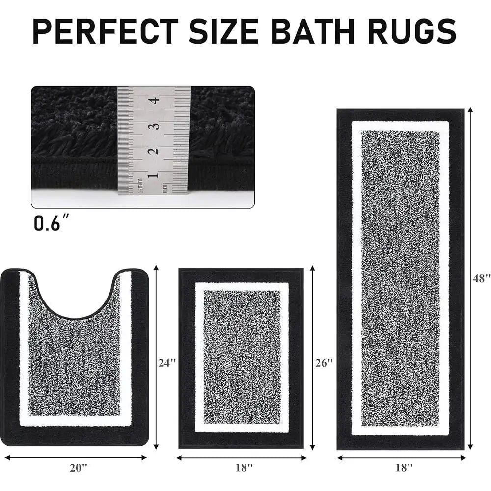 Ultra Soft Microfiber Bathroom Rug Set