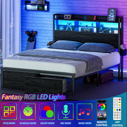 Full/Queen Size Bed Frame with Storage Headboard etc