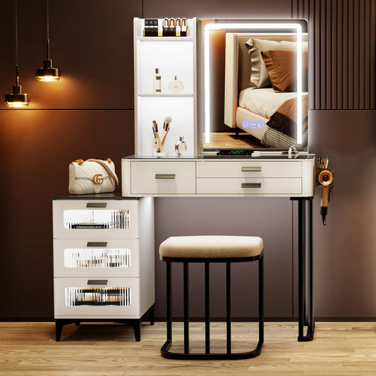 Vanity with Wireless Charging Station & RGB Lights