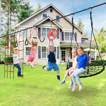 Ninja Warrior Obstacle Course for Kids with Tree Swing