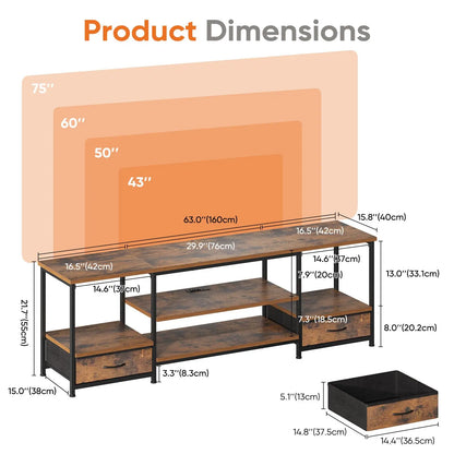 Wooden Tv Stand For Up To 75 Inch