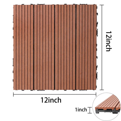 Wood Plastic Composite Deck Tiles, Sustainable Composite Decking Resist Rust, Water, Weather, Ideal for Patios, Balconies