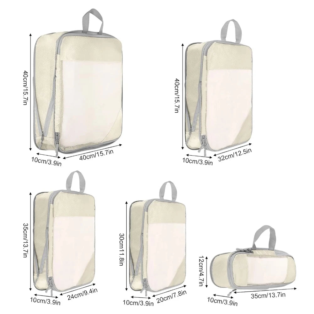 5Pcs Travel Organizer Bag Large Capacity Suitcase