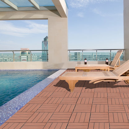 Wood Plastic Composite Deck Tiles, Sustainable Composite Decking Resist Rust, Water, Weather, Ideal for Patios, Balconies